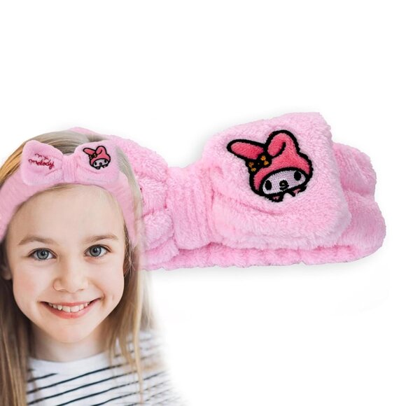 My Melody Headband Kids Girls Plush Polyester Cute Wide Elastic Hair Accessory - Picture 1 of 7